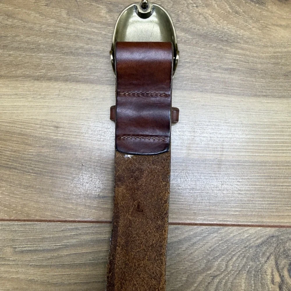 J.Crew Genuine Italian Leather Brown Belt Womens L Large 36 38 USA Made Casual